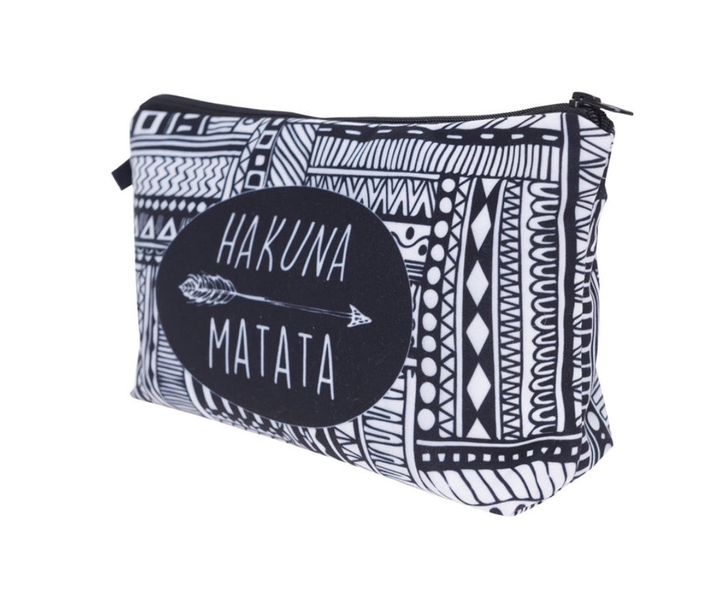 Hakuna Matata (black & white) Makeup Bag